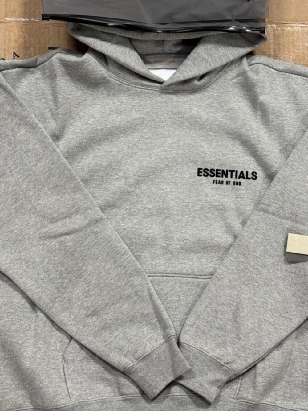 dark oatmeal essentials hoodie size medium